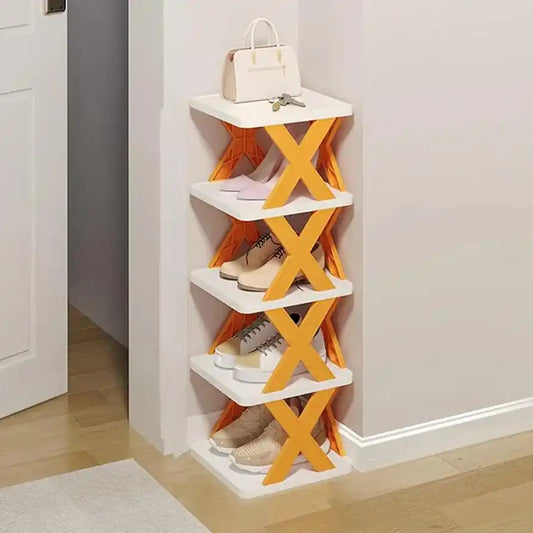 Multicolor ABS Plastic Shoe Rack with 6 Shelves